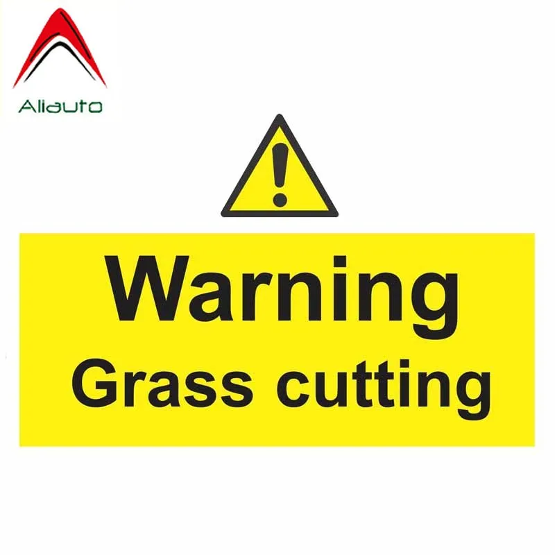 Aliauto Interesting Car Sticker Warning Grass Cutting Reflective Decal Accessories PVC for Harman Kardon Honda Crv,16cm*10cm