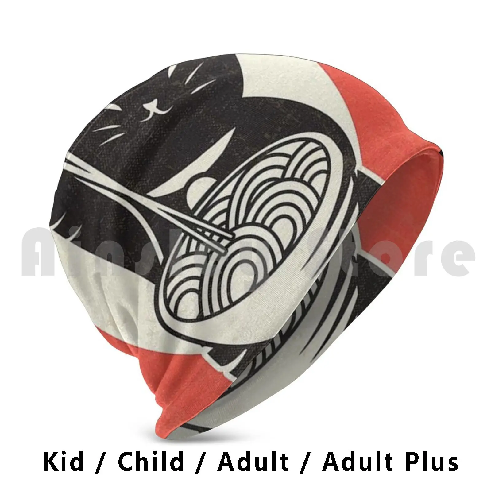 Gorro con estampado de Ramen para gato, gorro de cobertura con cojín, estilo Kawaii, Noodles, color negro, Japón
