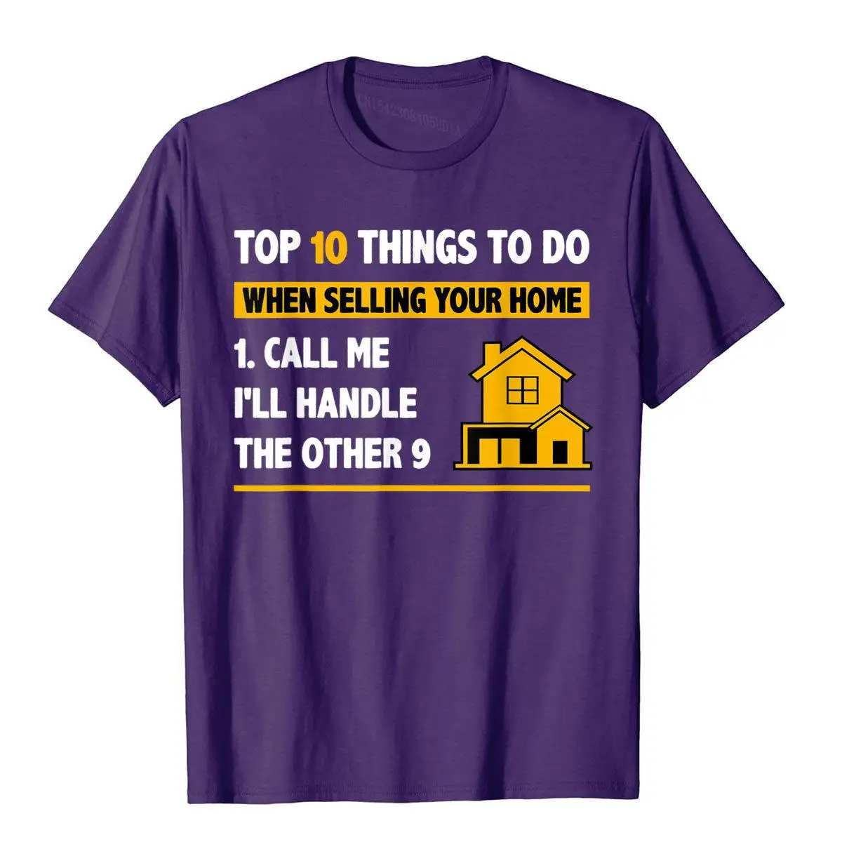 Top 10 Things To Do When Selling Your House Funny Realtor T-Shirt Novelty Cotton Man Tops & Tees Popular Newest T Shirts