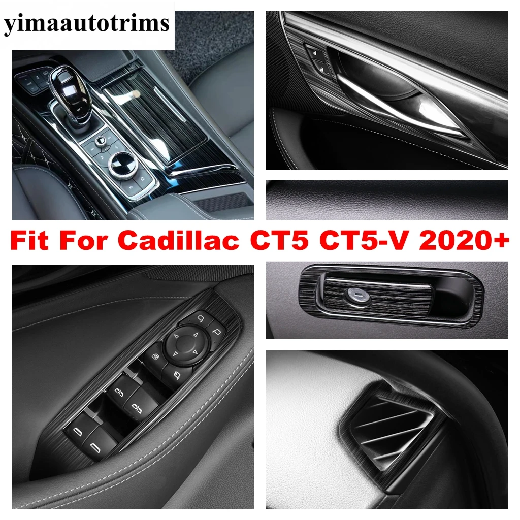 

Window Lift Button / Handle Bowl / Shift Gear Panel Cover Trim Stainless Steel Accessories For Cadillac CT5 CT5-V 2020 - 2022