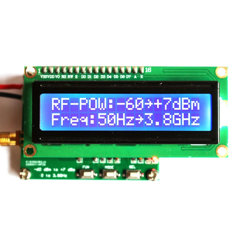 Digital RF Power Meter 50Hz~3.8GHz -60～+7 dBm Radio Frequency Measuring Module 0.1 dBm Accuracy