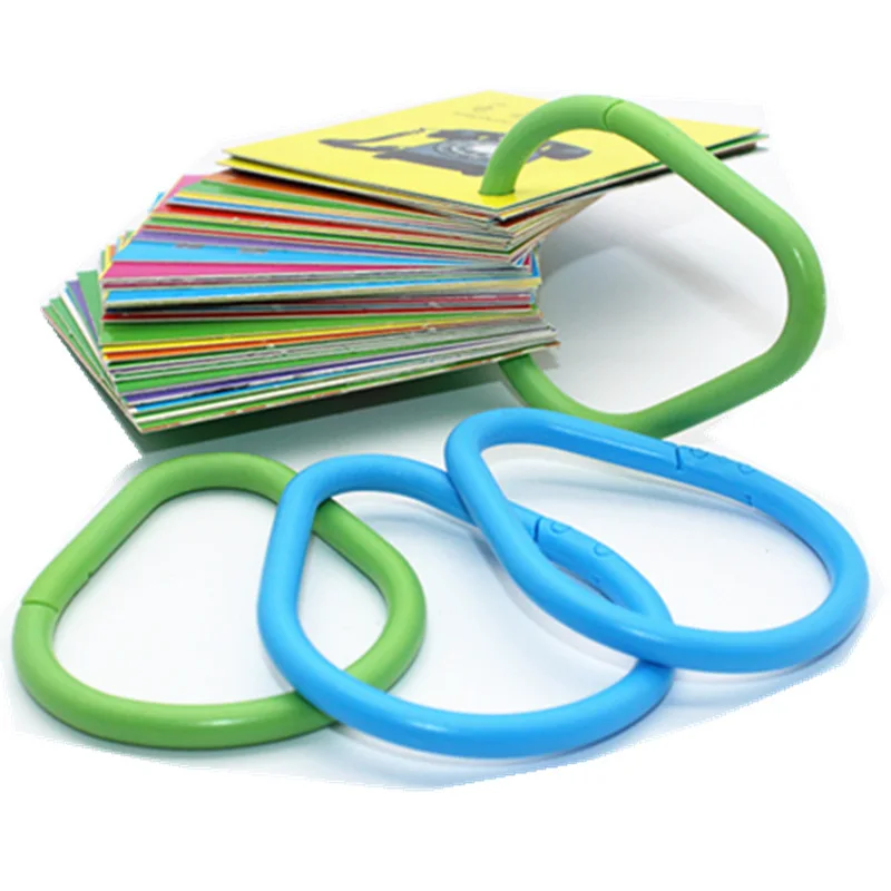 2PCS Double Buckle High Toughness Plastic Opening Ring Card Ring Color Multi-Function Buckle Ring Loose-Leaf Ring Buckle Binder