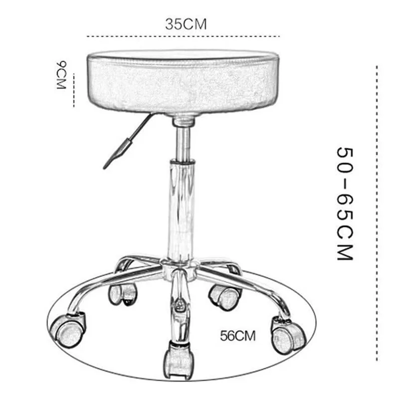 Massage Rolling Salon Chair Adjustable Height Medical Clinic Tattoo Spa Swivel  Stool with Wheels  faux leather seat