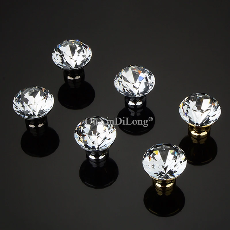

Luxury 20PCS European Solid Crystal Furniture Pulls Handles Drawer Knobs Cupboard Wardrobe Kitchen TV Wine Cabinet Pulls Knobs