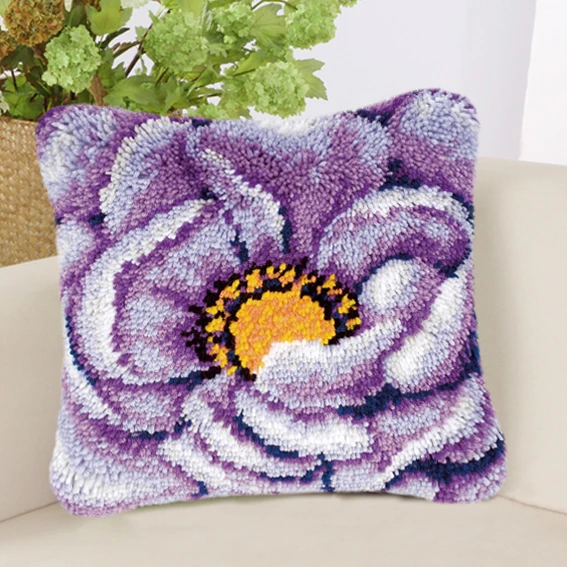 Flower Klink Haak Kleed Bloemen Knooppakket Smyrna Latch Hook Kits Diy Do It Yourself Cross Stitch Pillows Embroidery Foamiran