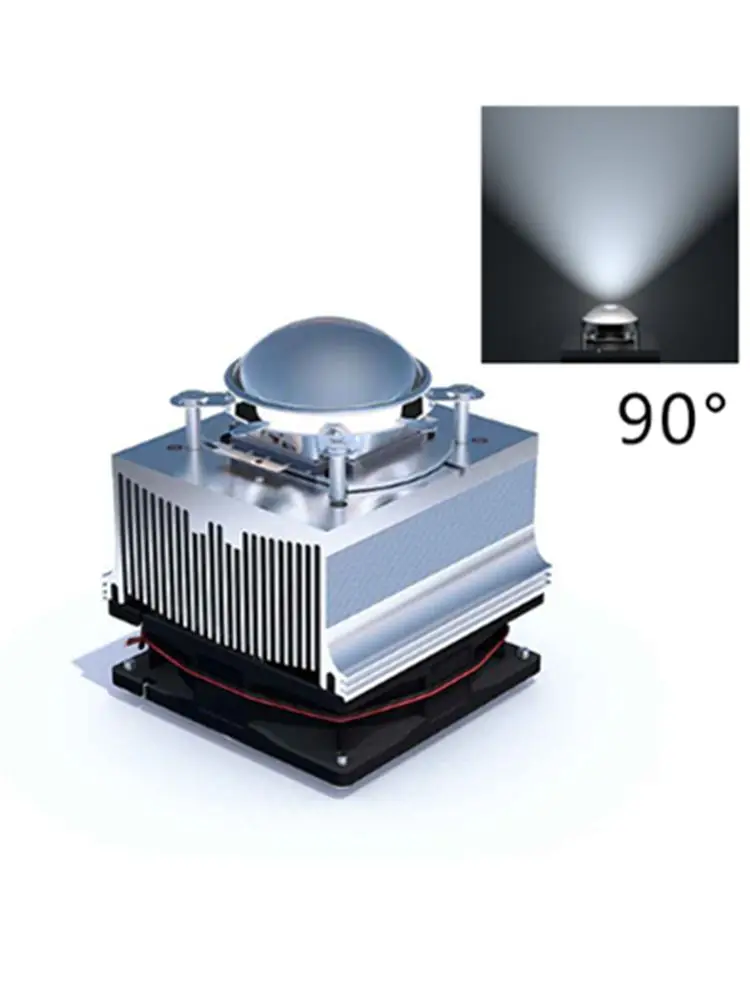 Aluminiowy radiator Wentylator chłodzący 20-100W LED radiator 60-90 stopni 44mm Obiektyw + wspornik reflektora DC12V 1.25A sterownik led — zdjęcie 2