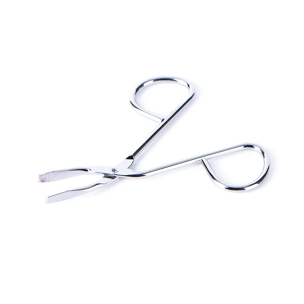 Scissors Style Eyebrow forceps Hair Remove Eyebrow Flat Tip Tweezer Stainless Steel And Plastic Clamp Clipper Beauty Makeup Tool