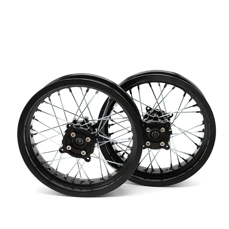 

Pit bike Rims 15mm hole 3.00x12"inch & 2.50-12inch rear and front wheel whit CNC hub dirt bike CRF Kayo BSE Apollo part