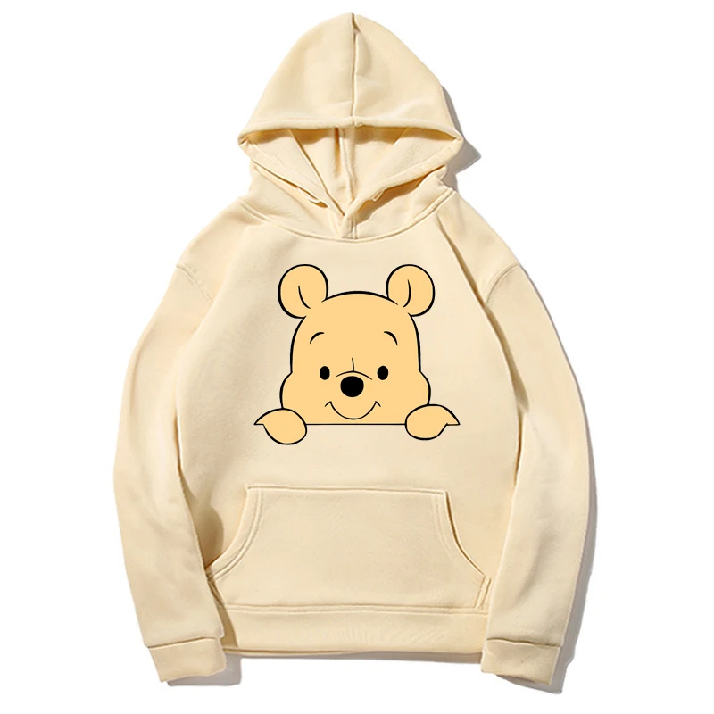 Disney Hoodie Winnie The Pooh Spring and Autumn Sweatshirt Fashion Jacket Pullover Long Sleeve Clothing Loose Street Hooded