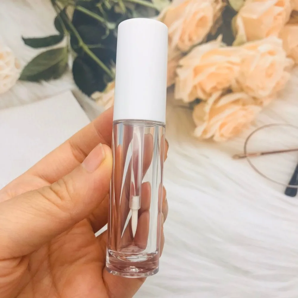 Set mit 10 Lipgloss-Fläschchen, 5 ml, weiße leere Lipgloss-Tuben, klare weiße Eyeliner-Kosmetikverpackung. – Detail 4