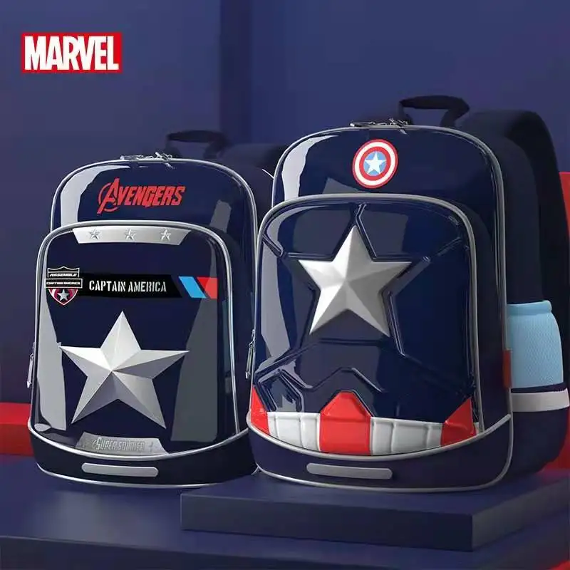 Disney New School Bags For Boys Primary Student Shoulder Backpack Orthopedic Bags Captain America Spider Iron Man Kids Gifts