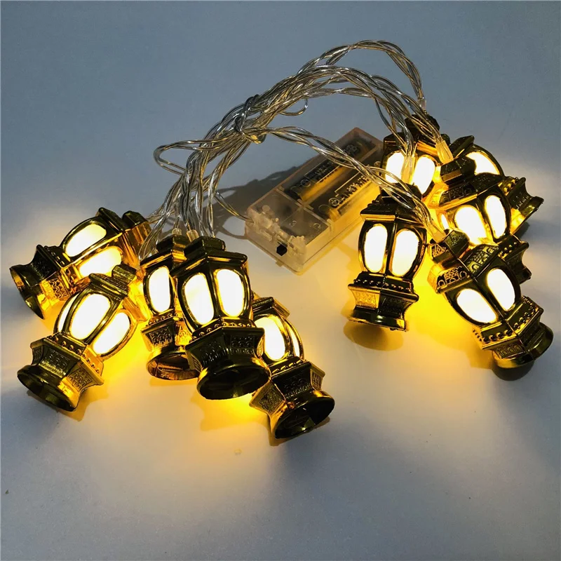 New Muslim Ramadan Decoration Lantern Led String Lights Battery Box Eid Mubarak Decor Gift Christmas Fairy Lights Party Supplies