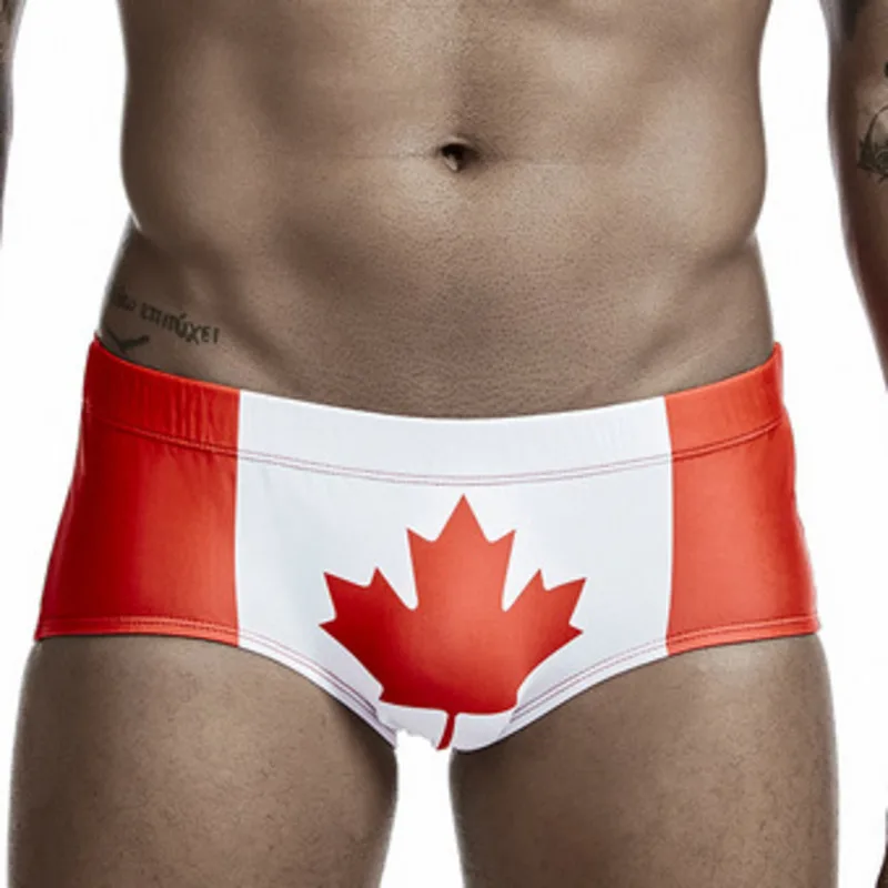 UK US CA Flag Swimwear Man Swimsuits Swimming Trunks For Men Fast Dry Mens Swim Briefs Men\'s Bathing Suits Beach Surf Short