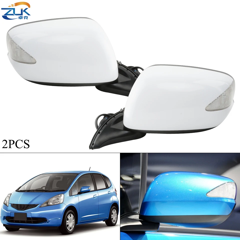 

ZUK Pair Electric Folding Rearview Mirror Assy For HONDA FIT JAZZ 2009-2014 GE6 GE8 Side Mirror Assembly With Turn Signal Lamp