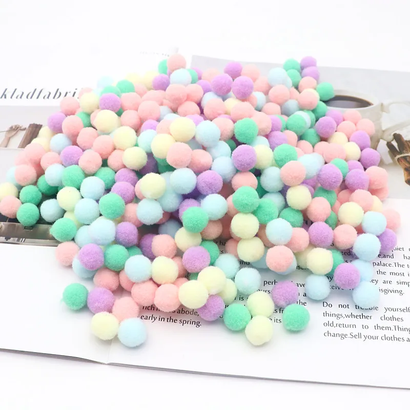 20g Multi-size Pompom Fur Craft Supplies DIY Soft Pompom Wedding Dress Decoration/cloth Glue Accessories 8/10/15/20/25/30 Mm