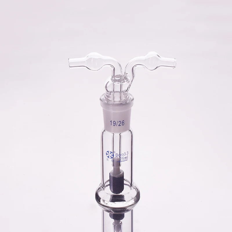 Imagem -05 - Face Gás Garrafa Lavagem com Aeração Stone Lab Glass Straight Tube 10ml 25ml 50ml 100ml 150ml 250ml 500ml