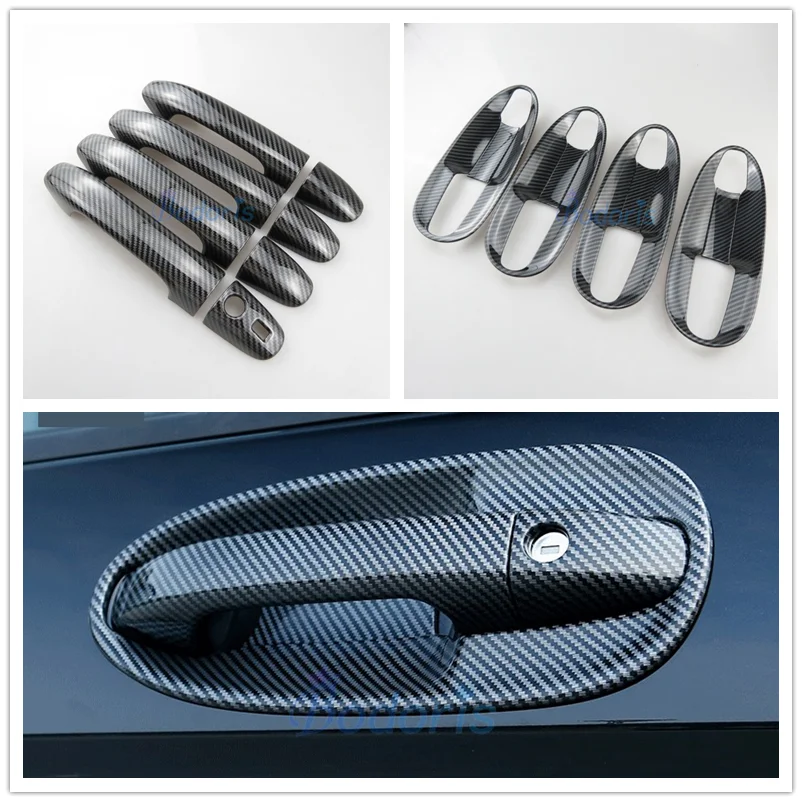 

For Mercedes Benz V Class V260 Vito W447 2014-2019 Carbon Fiber Door Handle Cover Bowl Insert Trim With Smart Hole Accessories