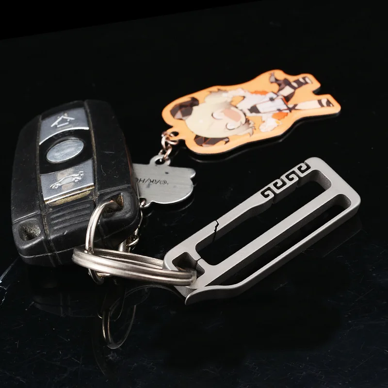 EDC Pure Titanium TC4 Hanging Spring Buckle Backpack Belt Clip Key Chain Car Pendant Key Holder for Men