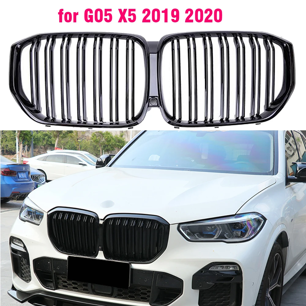 

Gloss Black Front Bumper Kidney Grill Grilles for BMW X5 G05 2019 2020 xDrive30i xDrive40i xDrive30d M Sport styling