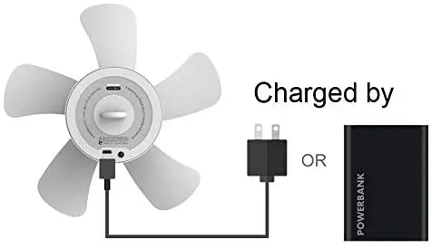 USB قابلة للشحن التحكم عن بعد توقيت 4 التروس مروحة سقف مع هوك معلق للخيمة ، 8000mAh مروحة التخييم الأبيض