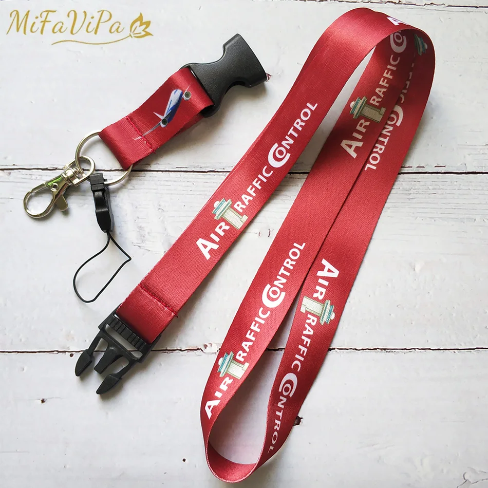 2 PCS ATC Keychain Fashion Trinket Phone Strap Embroidery Keychain Pilot Aviation Air Traffic Controller Lanyard Christmas Gift