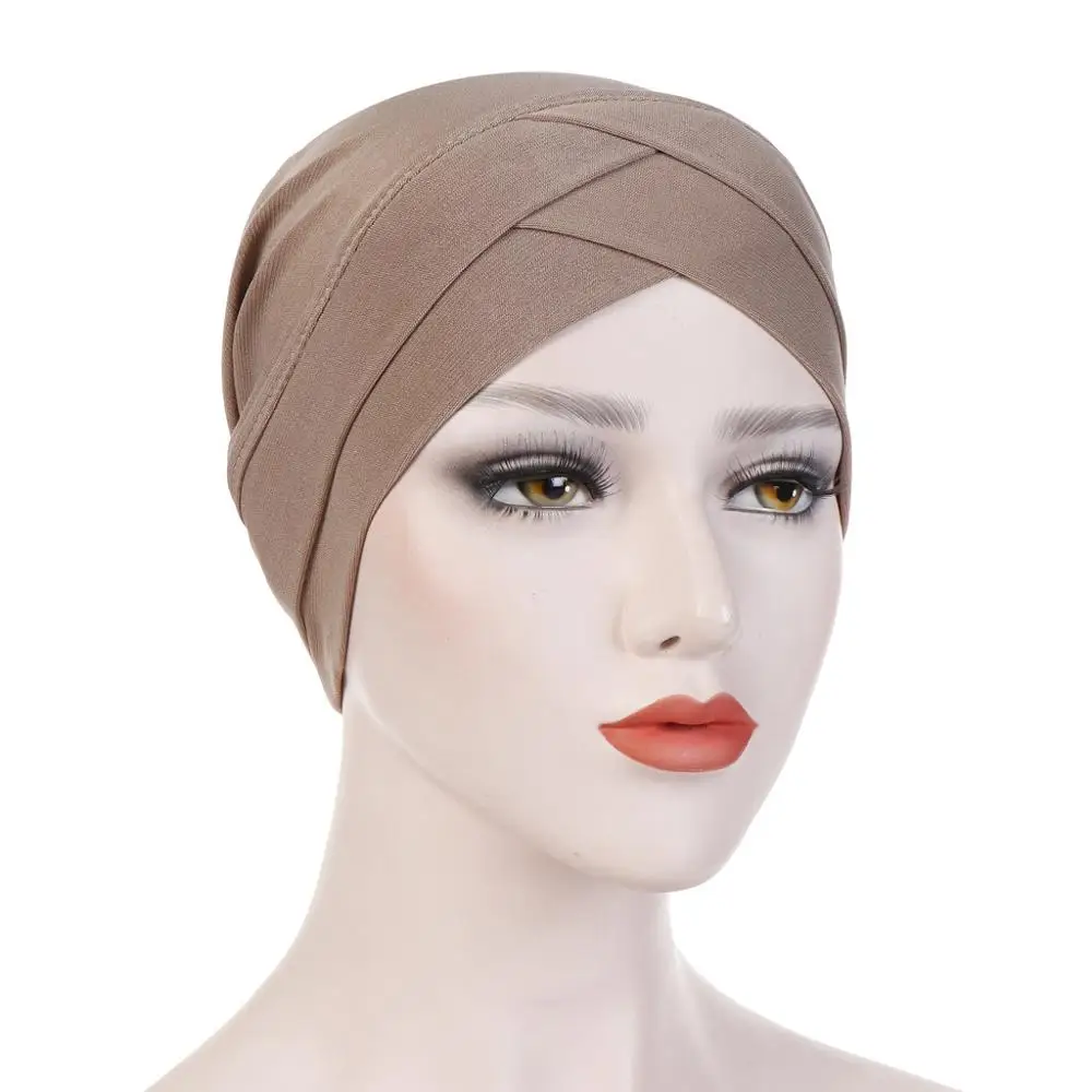 2020 Full Cover Inner Hijab Caps Muslim stretch Turban cap Islamic Underscarf Bonnet Solid Modal Under Scarf caps turbante mujer