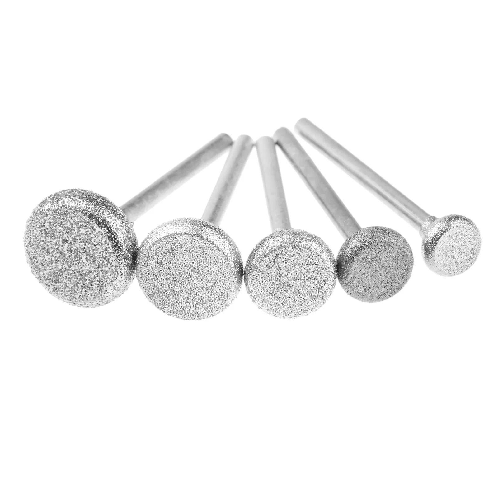 5Pcs 3mm Shank Diamond Grinding Head Abrasive Polishing Grinding Nail Bit Jade Stone Metal Cutting Carving Drill Burrs