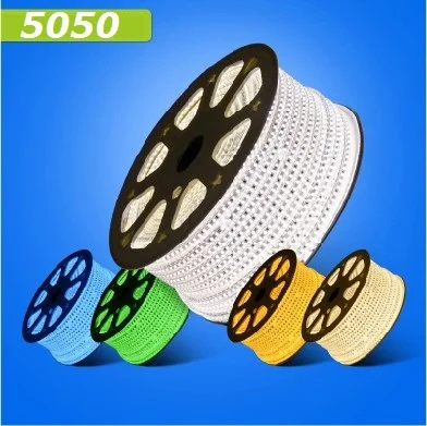 

50M(meter) Waterproof 220V 230V 240V 5050 Flexible Led Neon Tube Outside Strip Light Ribbon String Light Backlight