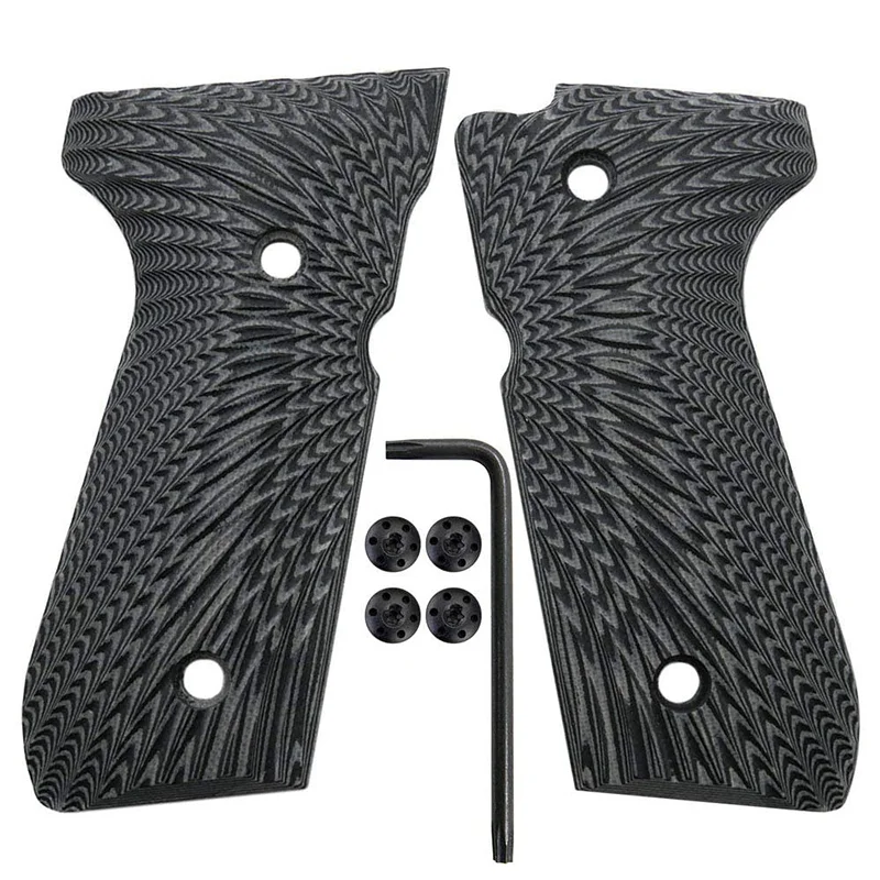 Imagem -05 - Apertos Beretta 92fs Apertos Tamanho Completo 92 fs m9 92a196a192 Inox Pistola Apertos Parafusos Incluídos Sunburst Textura Escalas Remendo Par G10