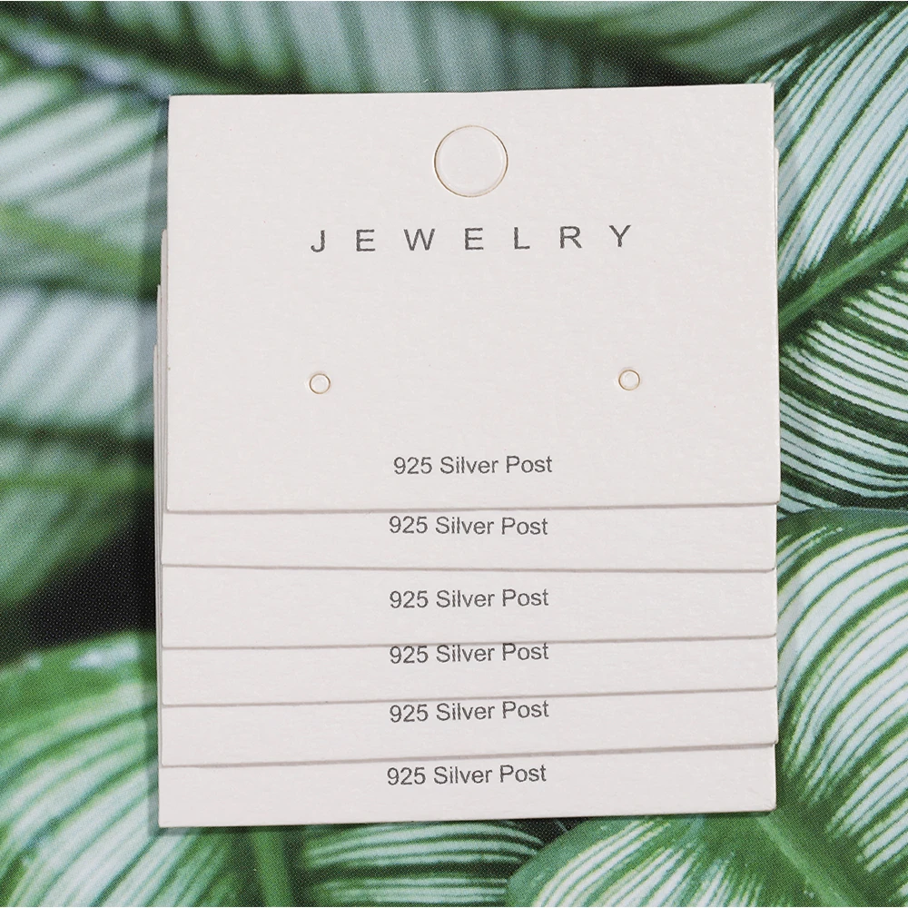 100pcs 50pcs 925 Silver Post Earring Display Card for Holder Blank Kraft Paper Tags for Ear Studs Earrings DIY Jewelry 3.5x5cm