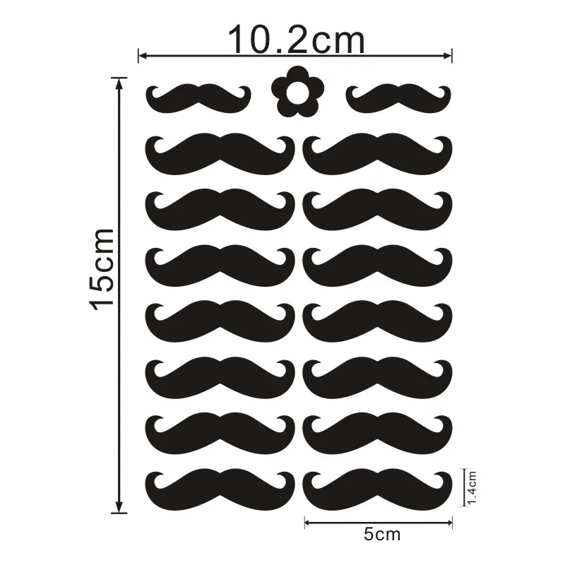 Vinyl Moustache Decal Stickers, Party Decorations, Party Supplies, Cup Stickers, Envelope Seals, Baby Shower, 48Pcs