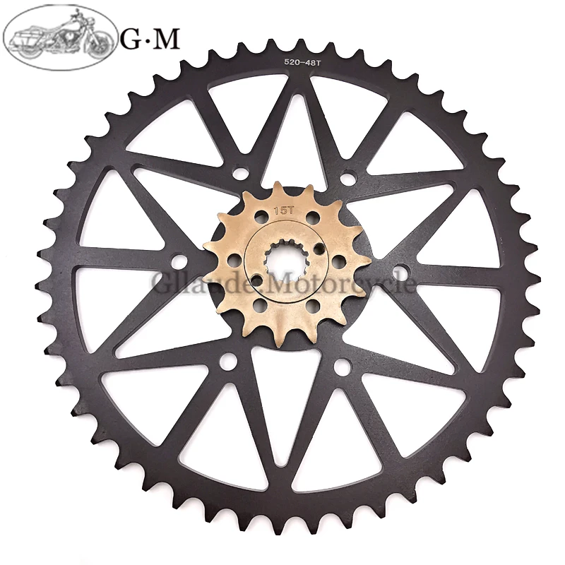 

48T-15T-520 Motorcycle Front Rear Chian Sprocket For KTM DUKE 390 390 Duke 2013-2020 RC390 2014-2020 390 RC R 2018