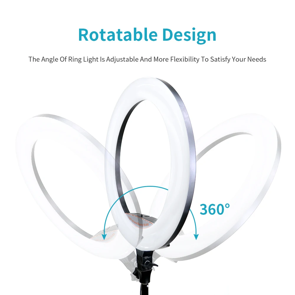 18/13 Inch LED Ring Light Dimmable Selfie Lamp Stand Phone Holder For Video Live Profissional Photography Lighting