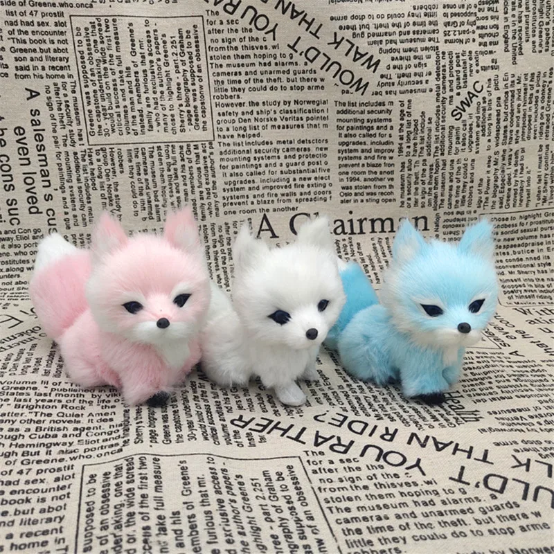 

3 pieces a set real life big head fox models plastic&furs fox dolls gift about 13x7cm xf2734