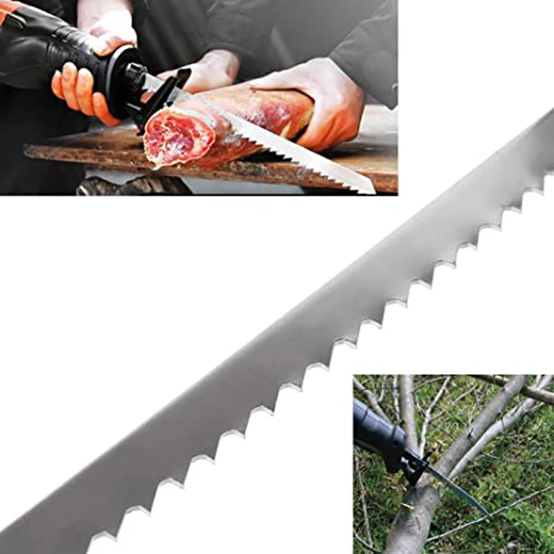 30% OFF! 5PCS Stainless Steel Saber Saw Blades Cutting Wood Meat Bone 2PCS 9 inch 5TPI and 3PCS 12 inch 3TPI Recipe Saw Blade