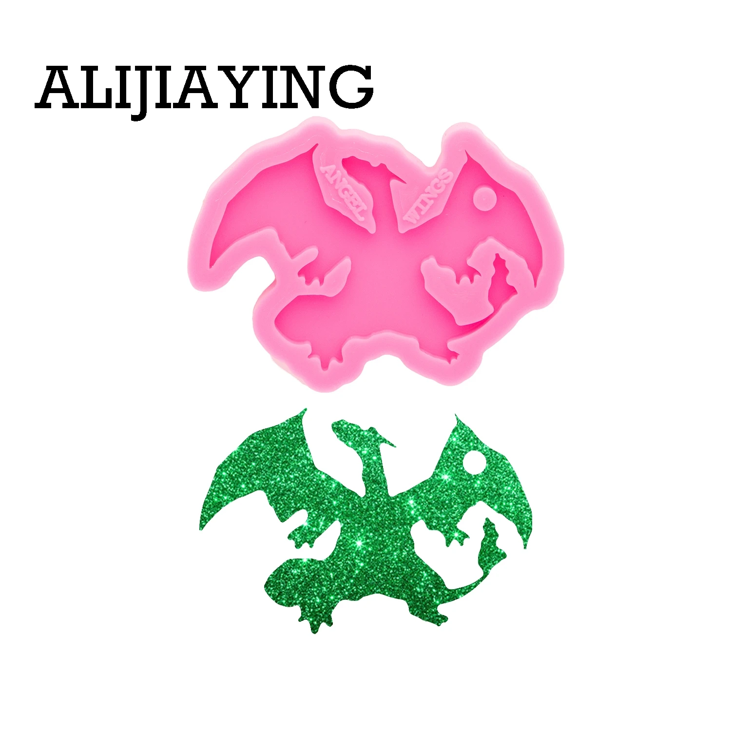 DY0759 Glossy Flying Dragon Resin Keychain Mold Silicon Mold for Resin Jewelry, Resin Silicone Mold To Make Crafts with Epoxy