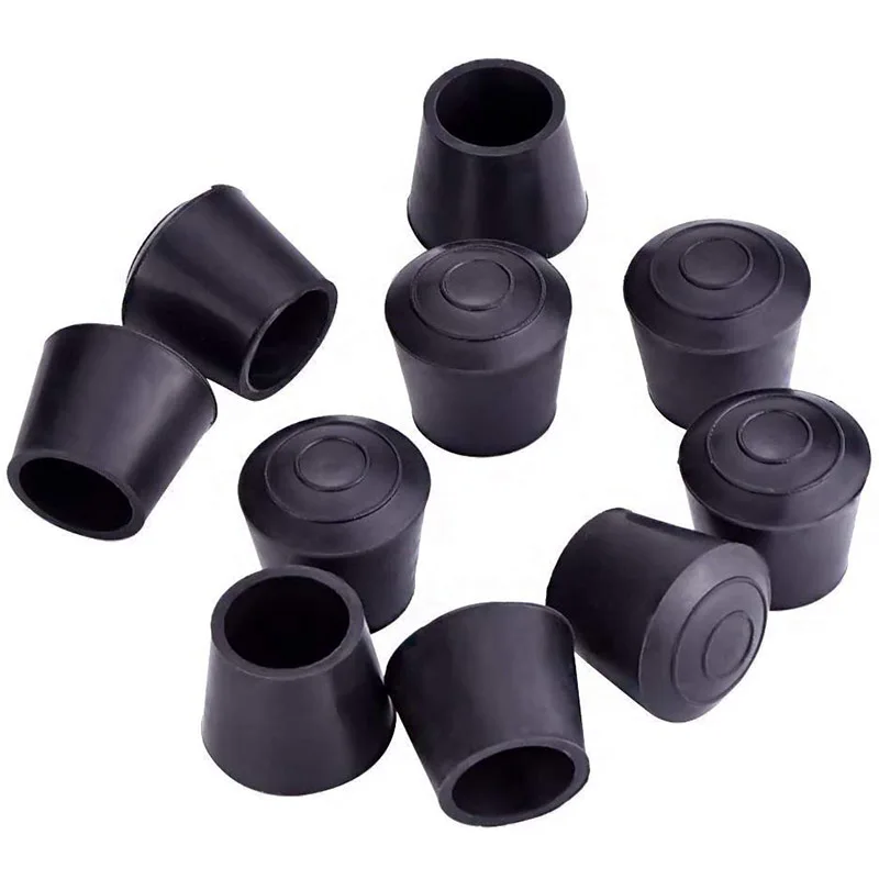 Tapas de patas de goma para muebles, protectores de suelo de 7/8 pulgadas, color negro, 20 unidades