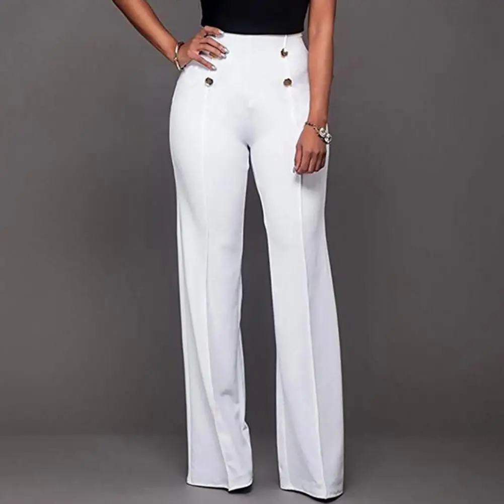 Solid Color Flare Pants Women High Waist Wide Leg Pants Office Ladies Trousers Slim Long Pants pantalones de mujer брюки женски