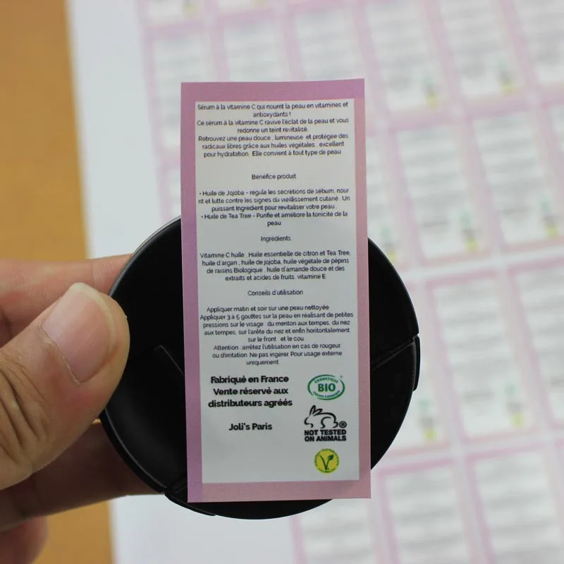 Custom Printing Clear Multi-layer Self Adhesive Bottle Packaging Labels with Barcode Printed