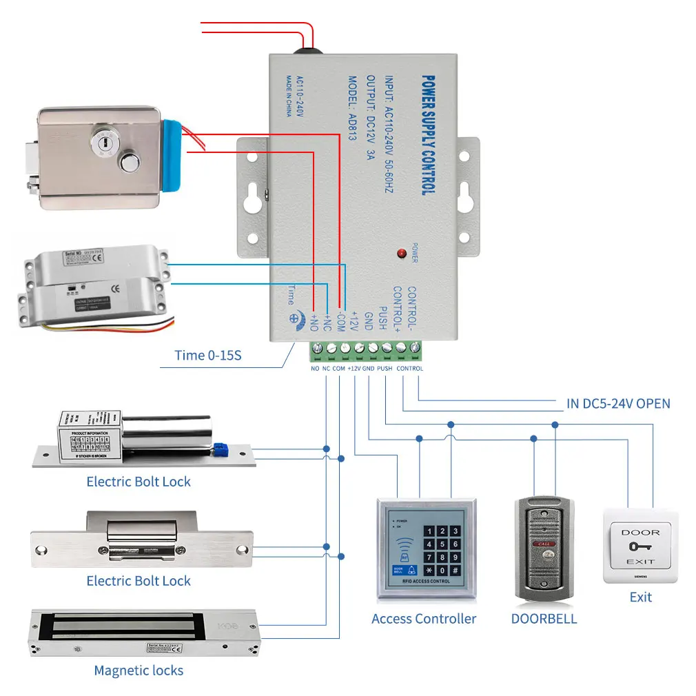 Electric Electronic Door Lock DC 12V for Doorbell Intercom Access Control Security System Electric Magnetic Lock Single Door