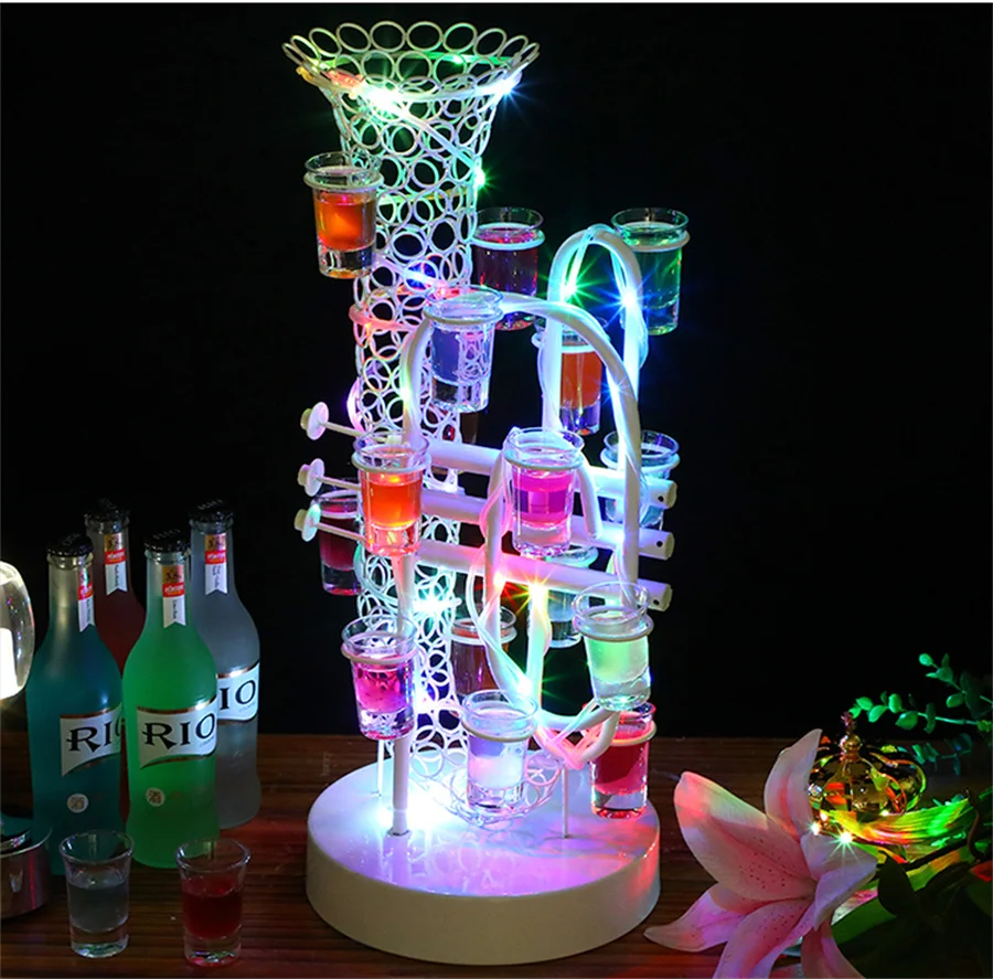 

Creative Saxophone Bar KTV LED Cocktail Glass Holder Bullet Glass Wine holder Led Shot Glass Wine Rack For Nightclub Party