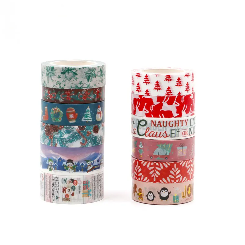 Vrolijk Kerstfeest Kawaii Folie Masking Washi Tape Decoratieve Plakband Decora Diy Scrapbooking Sticker Label Briefpapier