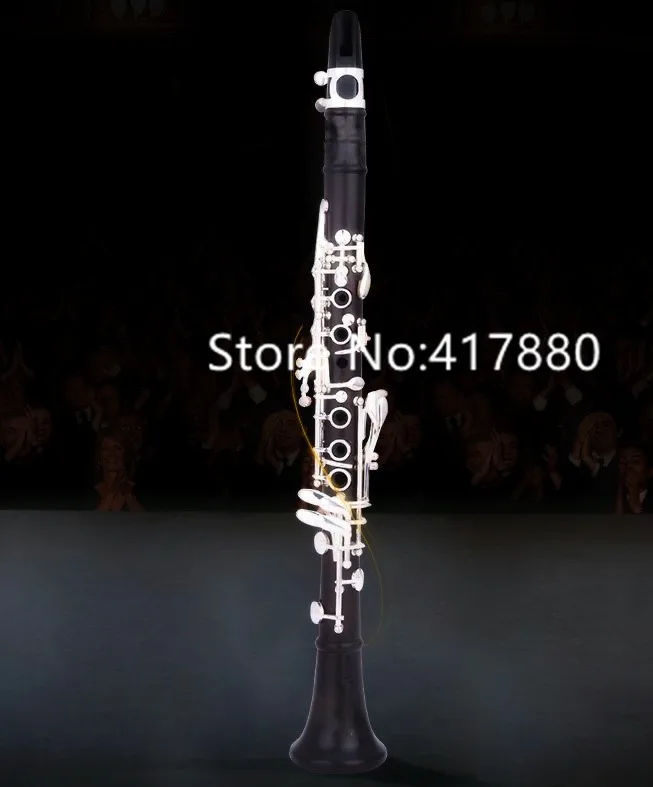 

New Arrival 17 Keys E Tune Clarinet Ebony Wood Sliver Keys International musical instrument with Case Free Shipping