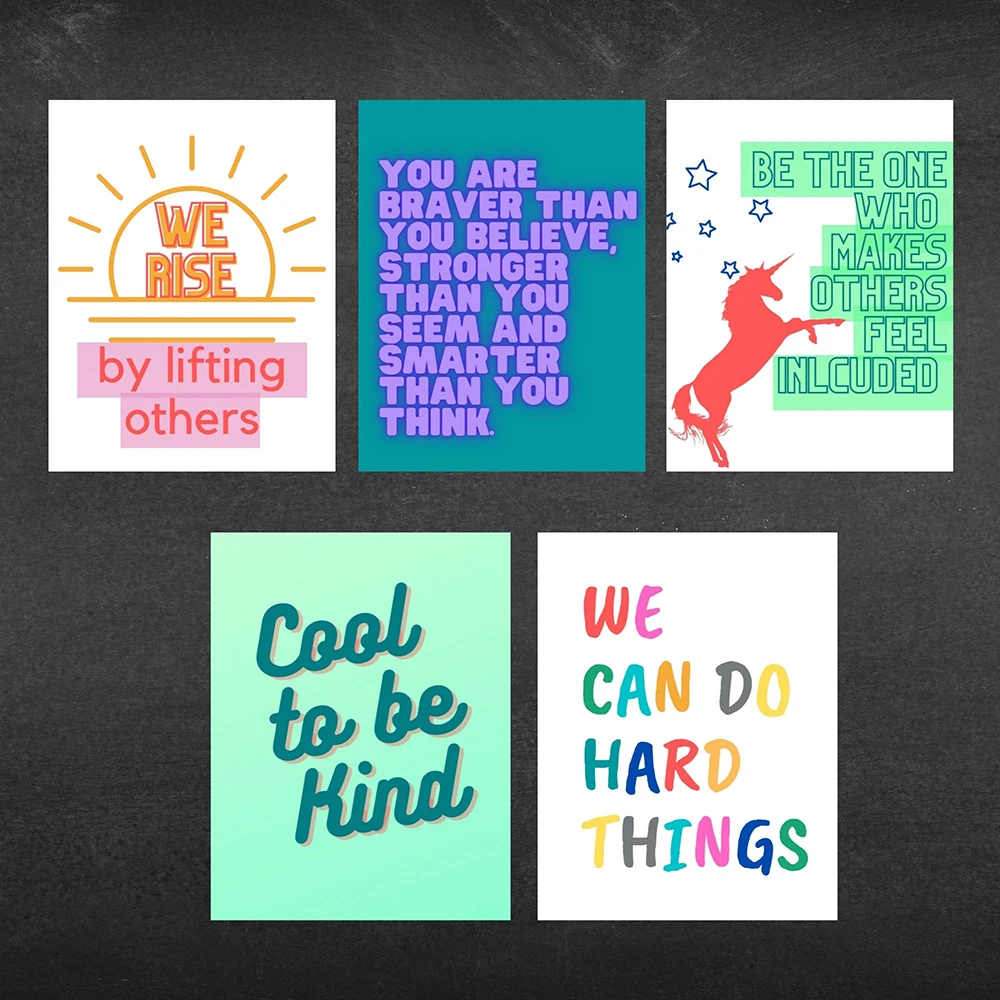 Classroom Art Quote Canvas Painting Positive Affirmation for Kids Poster Motivational Wall Pictures Nursery Home Decor Prints
