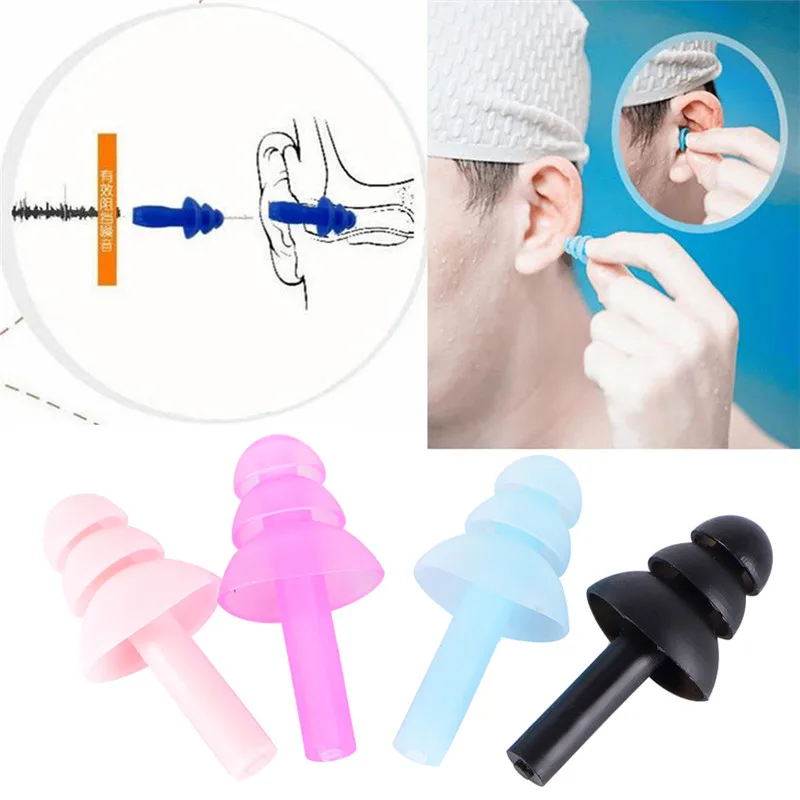 Waterproof Swimming Ear Plugs Silicone Earplugs Ear Protector Noise Reduction Protective Earmuffs 28*11mm 4pcs