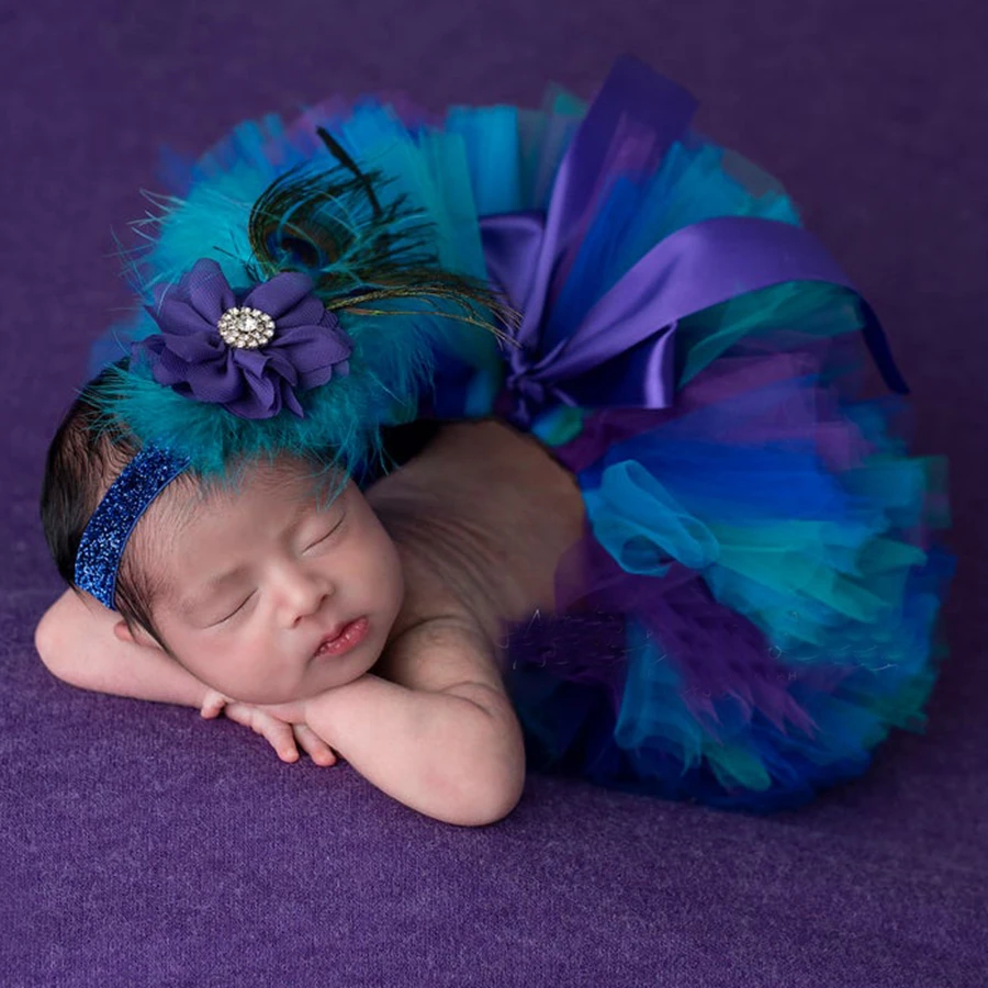 Burgundy Tutu & Headband Set Princess Christmas Newborn Photo Props Outfit Baby Cake Smash Tutus Skirt Toddler Shower Gift