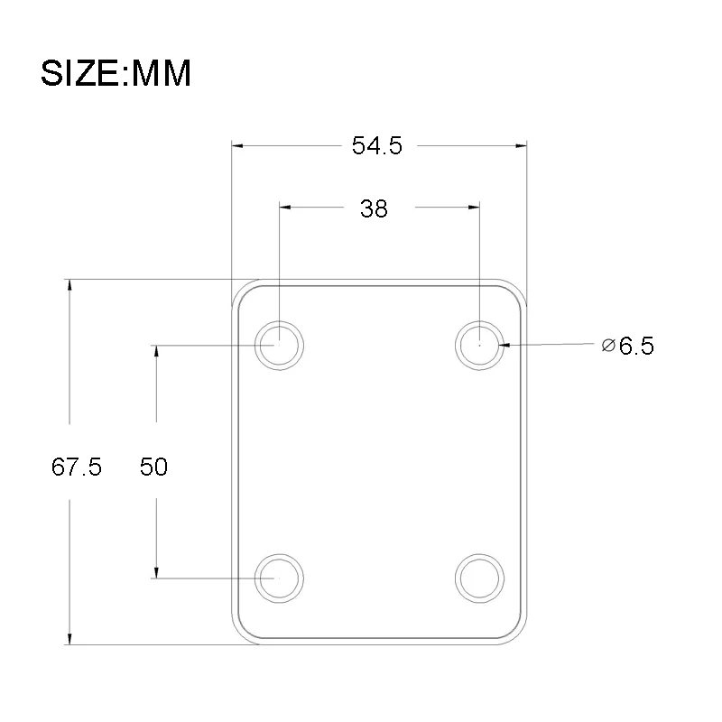 Electric Bass Guitar Neck Joint Plate with LOGO Chrome Connecting Strengthen Guitar Accessories