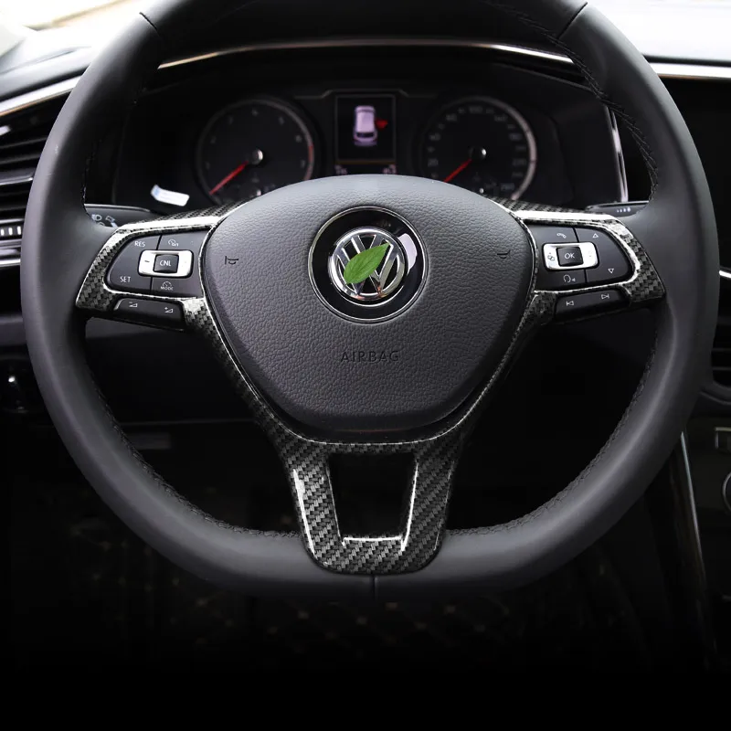 Steering wheel carbon fiber decorative stickers modified accessories For VW Volkswagen Tiguan mk2 201617 2018 2019 2020