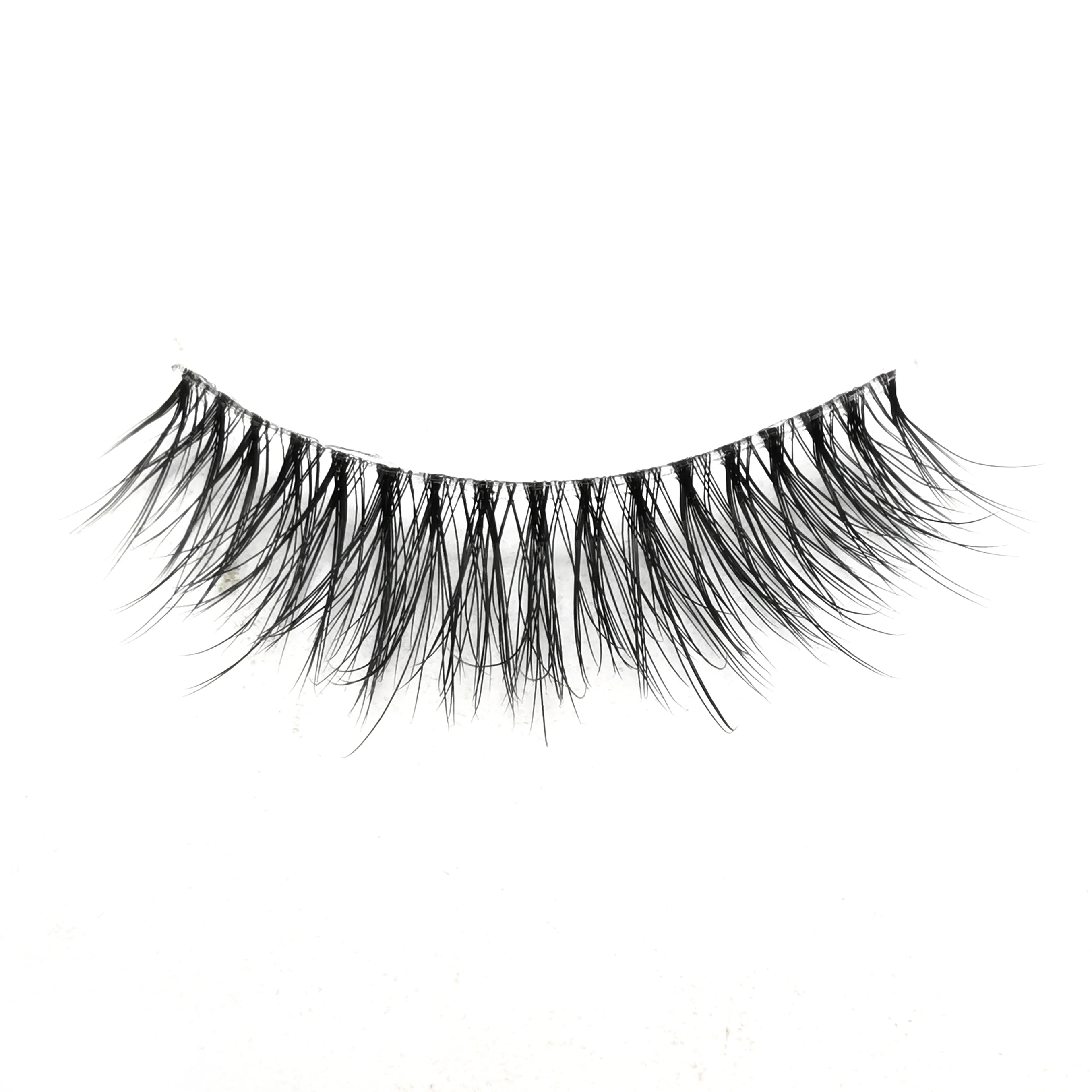 HBZGTLAD 3pairs Invisible Band Transparent 3D Mink Fur Lashes Natural Long Wispy False Eyelashes +tweezers