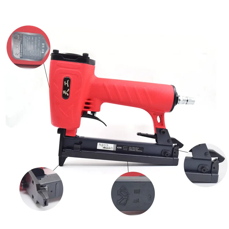 425K Air Nailer Gun Pneumatic U Type Metal Rattan Gun Aluminum Pole Furniture 410K 413K 416K 418K Staples